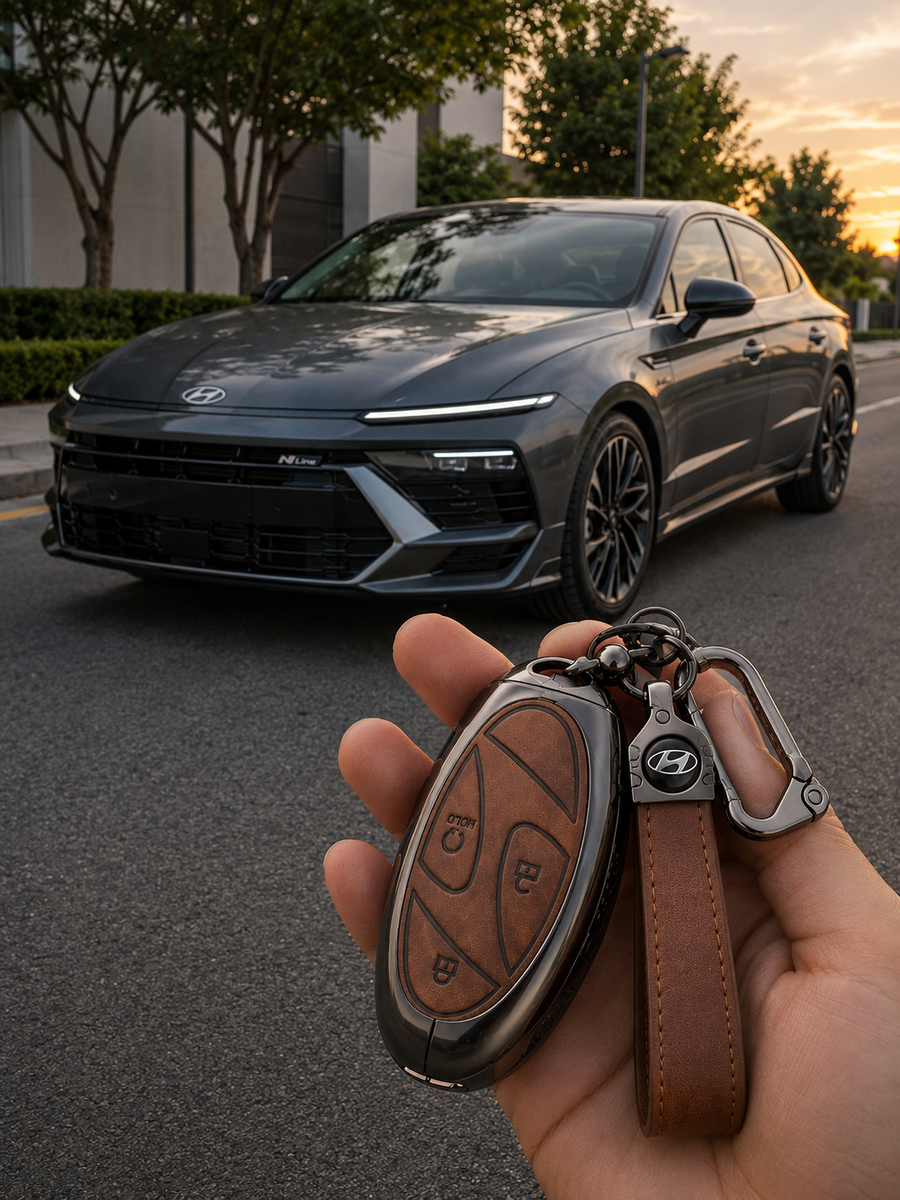 Hyundai Tuscon,ElentraHybrid,Sonata Nline Leather Metal Keycover