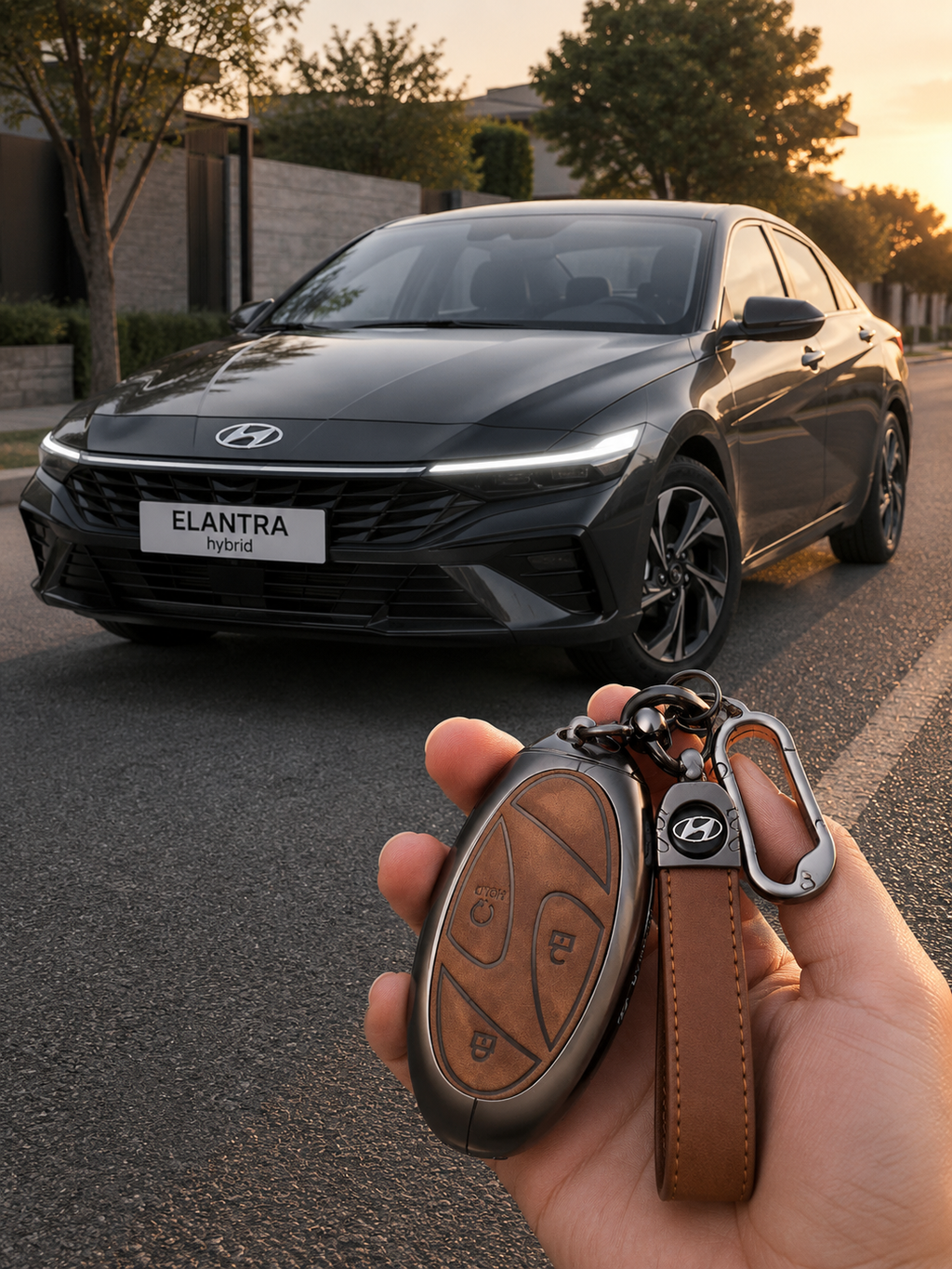 Hyundai Tuscon,ElentraHybrid,Sonata Nline Leather Metal Keycover