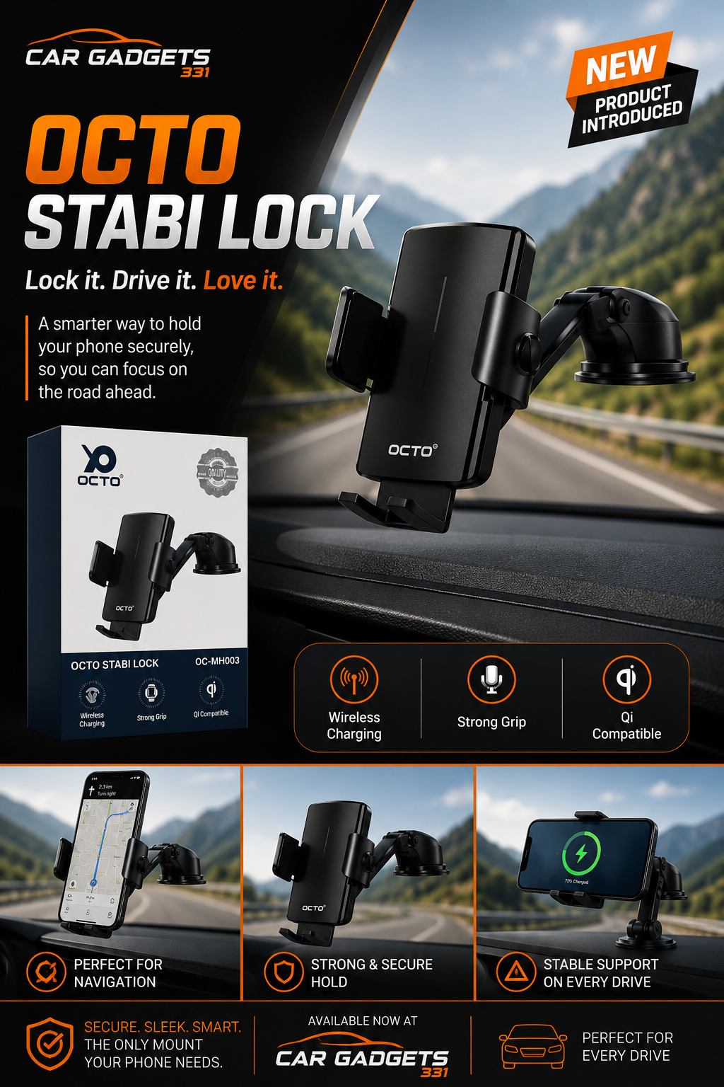 Wireless Mobile Holder For Cars(MH003)