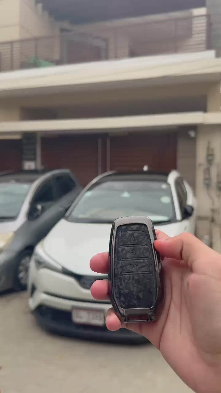 Toyota Revo,Chr,Prado,Land Cruiser Carbonfibre Pattern Metal Keycover